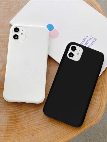 2 paquets Coque de téléphone unicolore compatible avec iPhone 15/15Pro/15Plus/15Promax