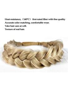 Woven Synthetic Hair Braid Headband - Mocha Brown - View 5