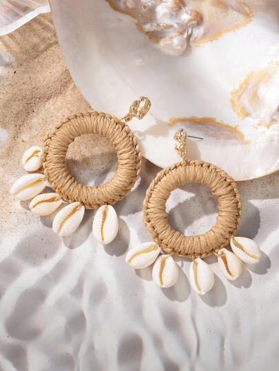 أقراط متدلي بصدف