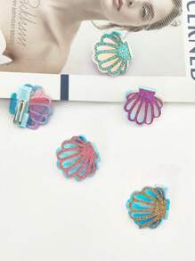 5pcs Women Shell Decor Fashionable Hair Clip, For Decoration - Multicolor - View 4
