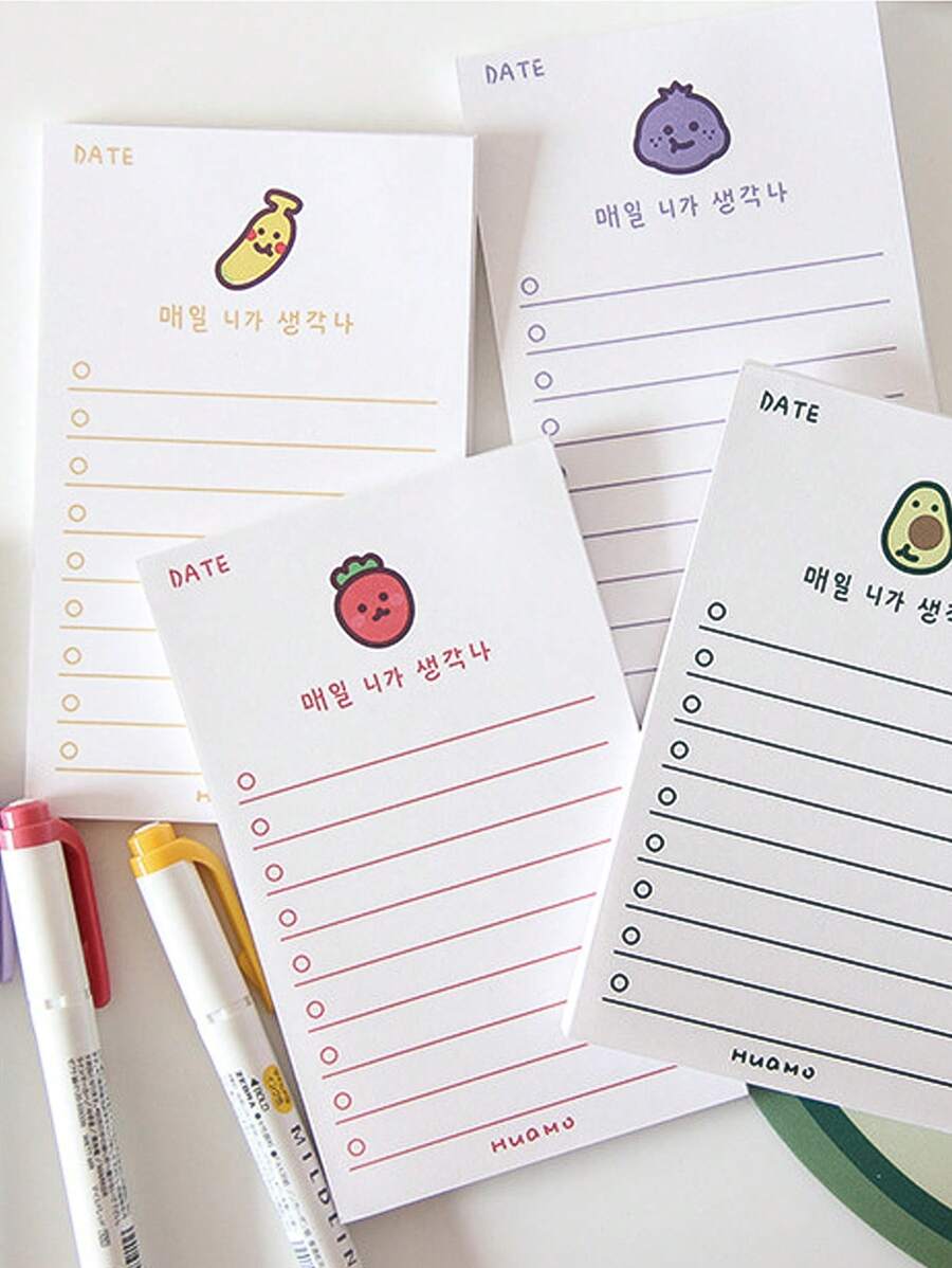 1pc Cartoon Graphic Random Memo Pad - Multicolor - View 1