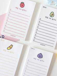 1pc Cartoon Graphic Random Memo Pad - Multicolor - View 2