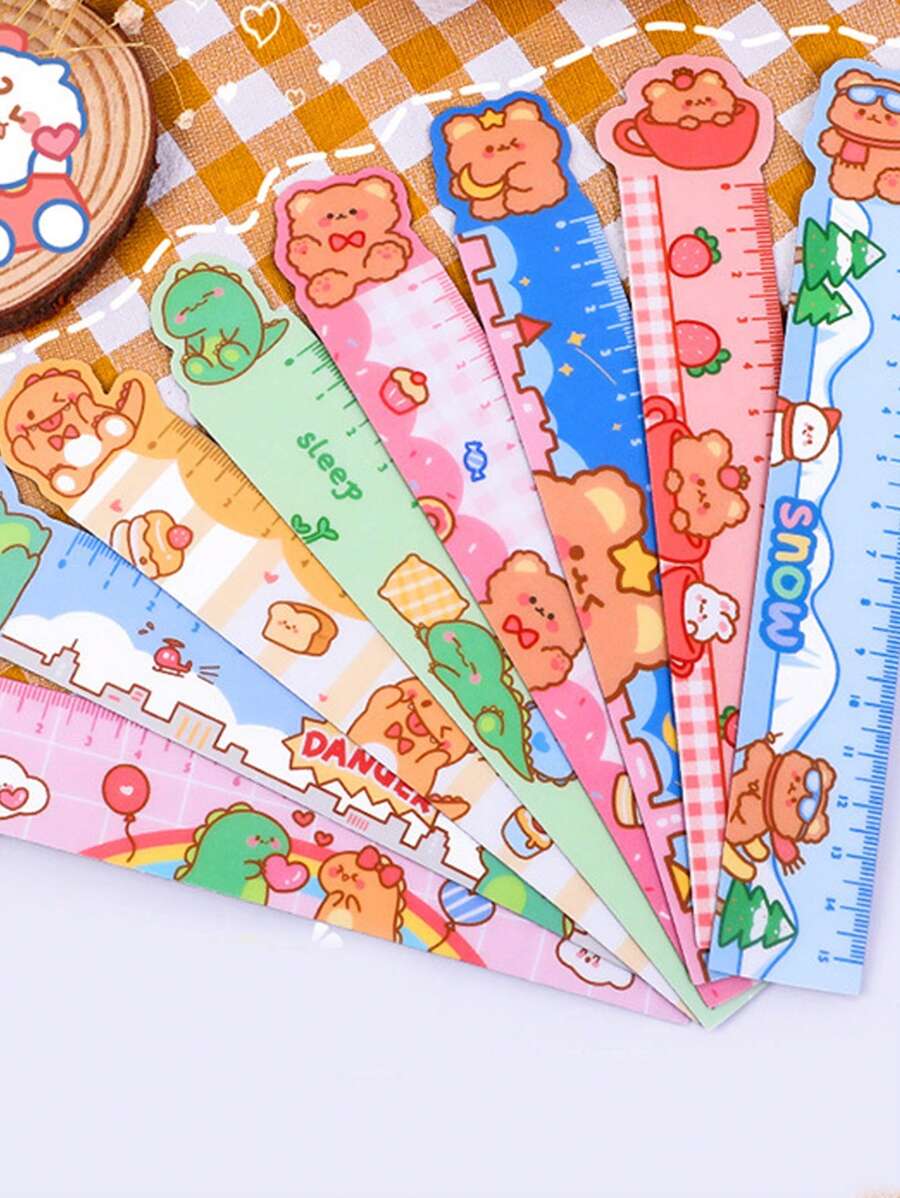 2pcs Cartoon Graphic Random Ruler,Rulers - Multicolor - View 1