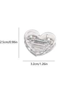5 piezas de clip para tarjetas con forma de corazón, de vuelta a la escuela, útiles escolares - transparente - Ver 7