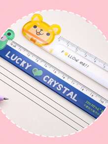 1 stuk liniaal met cartoonafbeelding (willekeurige opdruk), linialen - Veel kleurig - Bekijken 4