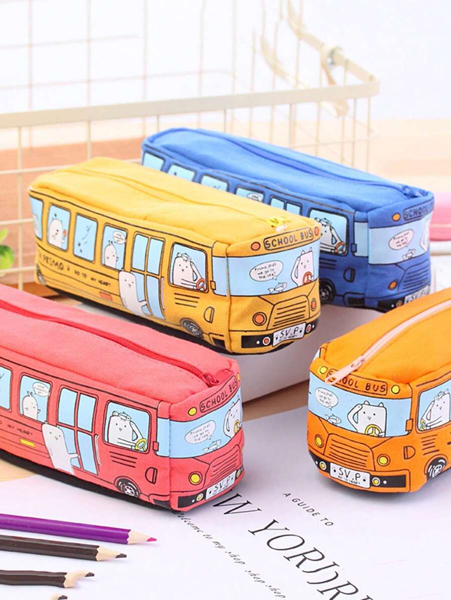 Hộp đựng bút chì ngẫu nhiên hình xe buýt 1pc - Nhiều màu - Xem 1
