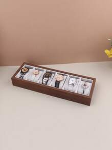 1入組木紋手錶收納盒 - 棕色 - 查看 2
