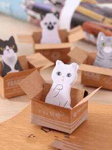 1入迷你卡通貓形便條紙（隨機發貨）