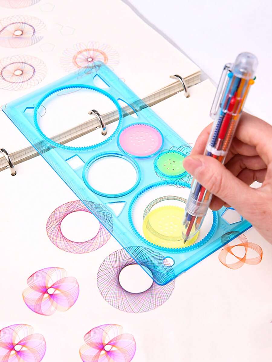 1pc Random Color Spirograph Drawing Ruler,Rulers - Multicolor - View 1