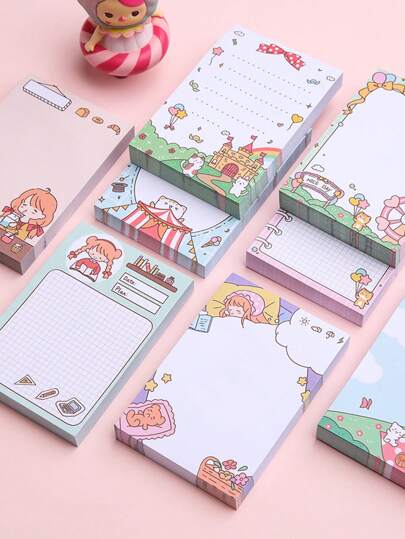 نوتة لاصق عشوائي بجرافيك كارتون 1 قطعة