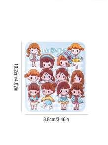 40pcs Cartoon Girl Print Random Sticker - Multicolor - View 7