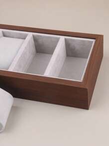 1入組木紋手錶收納盒 - 棕色 - 查看 5