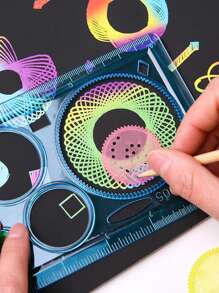 1pc Random Color Spirograph Drawing Ruler,Rulers - Multicolor - View 3
