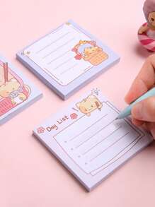 1入組卡通貓咪圖案隨機便利貼 - 彩色 - 查看 3