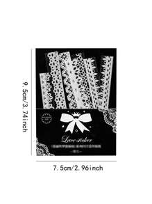 15 piezas Pegatina con patrón de encaje al azar - transparente - Ver 3