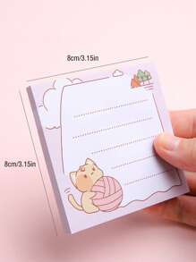 1入組卡通貓咪圖案隨機便利貼 - 彩色 - 查看 5