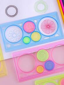 סרגל ציור רב תכליתי אקראי 1pc חזרה לבית הספר, סרגלים - ריבוי צבעים - ראה 4