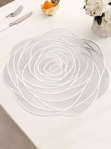 1pc Rose Shaped Placemat - Bạc - Xem 1
