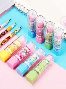 3pcs Lip Balm Shaped Random Eraser Back To School - Multicolor - View 1