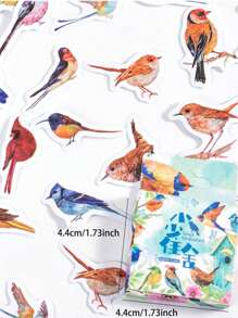 46入組鳥印花貼紙 - 彩色 - 查看 3