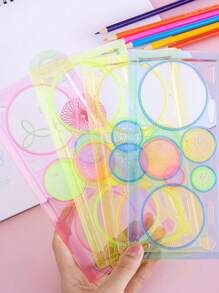 סרגל ציור רב תכליתי אקראי 1pc חזרה לבית הספר, סרגלים - ריבוי צבעים - ראה 5