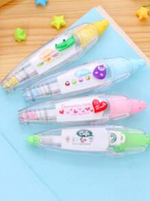 1入組隨機卡哇伊動物貓狗貓頭鷹按壓式裝飾修正帶日記文具學校用品