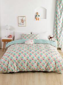 字母圖案兒童羽絨被套不附帶內芯