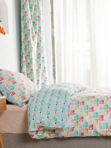 字母圖案兒童羽絨被套不附帶內芯