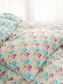 字母圖案兒童羽絨被套不附帶內芯