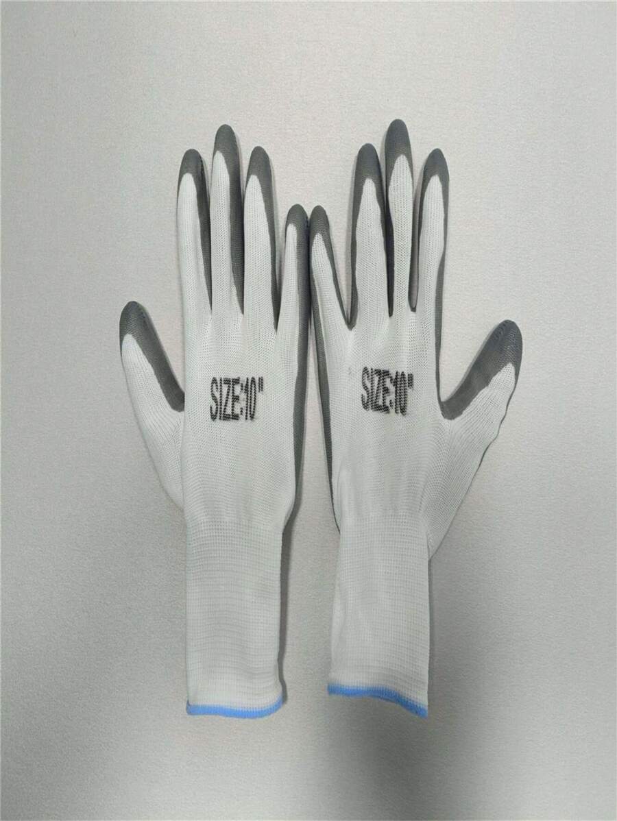 1雙園藝手套雙色防水花園手套 - 灰色 - 查看 1