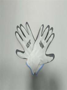 1雙園藝手套雙色防水花園手套 - 灰色 - 查看 4