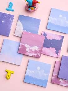 Mô hình phong cảnh 1pc Ghi chú dính ngẫu nhiên - Nhiều màu - Xem 1