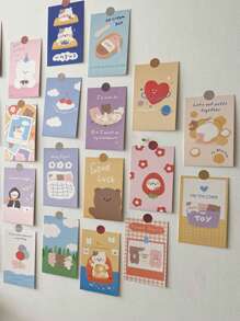 30pcs Cartoon Graphic Postcard - Multicolor - View 2