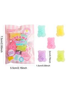 5pcs Bear Shaped Random Eraser - Multicolor - View 5