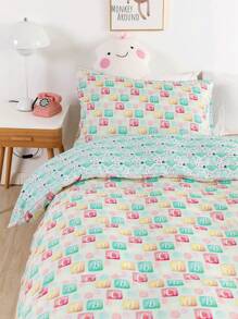 字母圖案兒童羽絨被套不附帶內芯