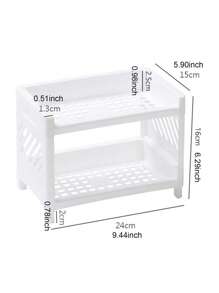 1pc Double Layer Letter Tray - White - View 4