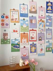 30pcs Cartoon Graphic Postcard - Multicolor - View 5