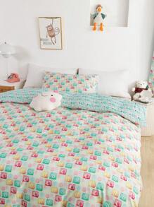 字母圖案兒童羽絨被套不附帶內芯