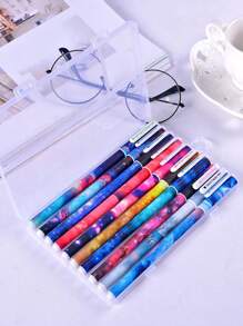 10 piezas Pluma de gel con patrón de galaxia - Multicolor - Ver 6