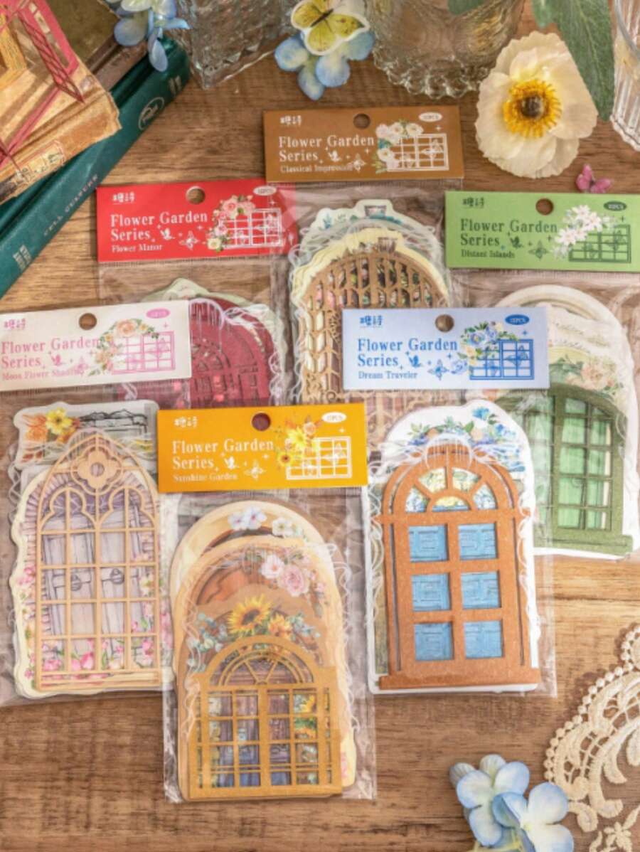 15pcs Door Design Random Decorative Craft Paper - Multicolor - View 1