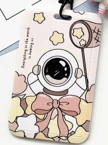 1入組卡通宇航員印花卡套附帶繩子 - 彩色 - 查看 2