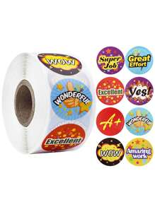 1卷字母圖案隨機膠帶貼紙 - 彩色 - 查看 7