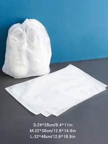 5pcs Plain Disposable Shoes Laundry Bag - White - View 8