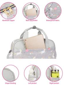 LEQUEEN Geantă pentru scutece cu imprimeu Unicorn