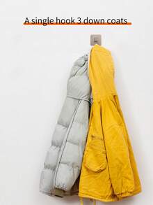 5pcs/set Square Shaped Hook, Simple Stainless Steel Multifunction Wall Hook For Household - Grey - View 7