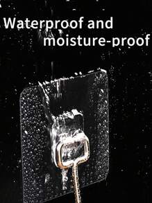 5pcs/set Square Shaped Hook, Simple Stainless Steel Multifunction Wall Hook For Household - Clear - View 7