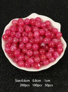 1 Túi 6 8 10 Mm Acrylic Hạt Giả Đá Tự Nhiên Hiệu Ứng Đám Mây Cho Tự Làm Vòng Tay, vòng Cổ Và Trang Sức Thủ Công - Màu Hồng Tươi - Xem 4