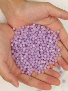 袋仿天然石材圓形壓克力珠，帶有雲朵效果，diy 手鍊、項鍊、珠寶製作工藝用品，6/8/10 毫米 - 淡紫色 - 查看 2