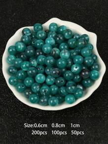 袋 6 8 10 毫米雲狀效果壓克力圓珠仿天然石材用於 Diy 手鍊和項鍊製作珠寶工藝品 - 墨綠色 - 查看 4
