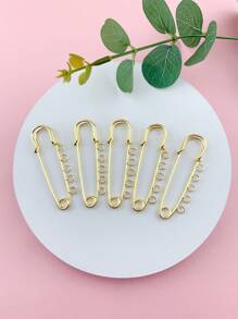 5 件针状水钻装饰别针 DIY 珠宝配件 - 金色 - 查看 3